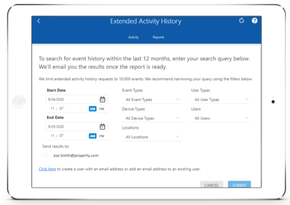 Point Central Activity Reporting