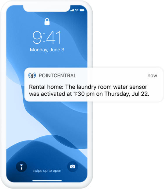 PointCentral Water Management mobile notification