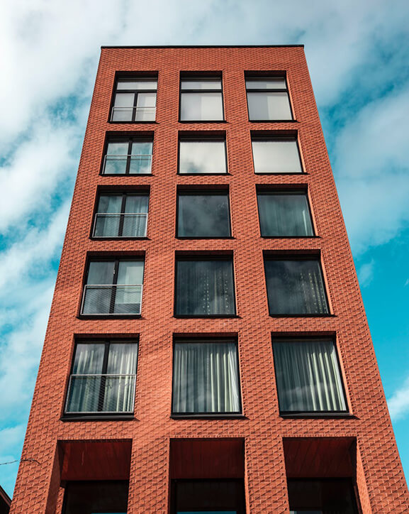 Six story building front view