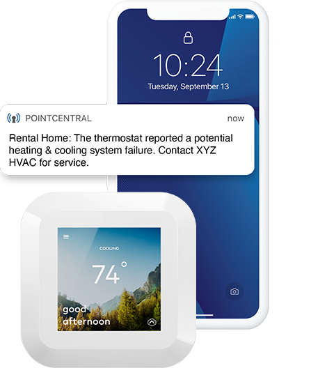 smart home thermostat and alert